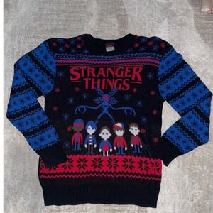 Stranger Things Ugly Christmas Sweater Mens XL Netflix Fair Isle Demogorgon